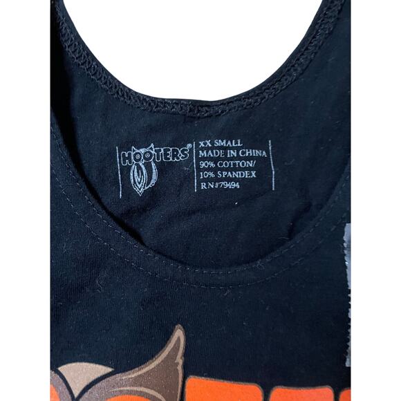#26 New Hooters Girl Uniform Tank Black size Xxs Cotton spandex - Picture 4 of 4